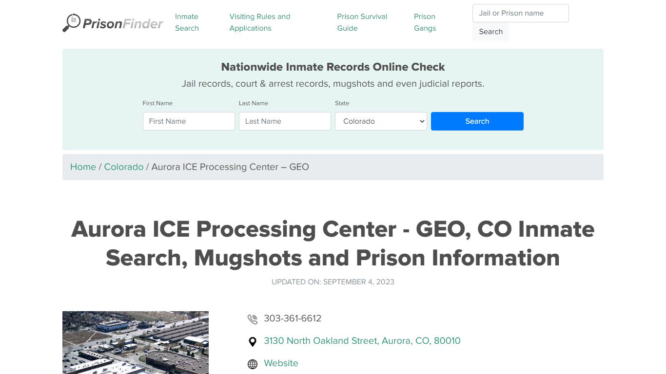 Aurora ICE Processing Center - GEO Inmate Search, Visitation, Phone no ...